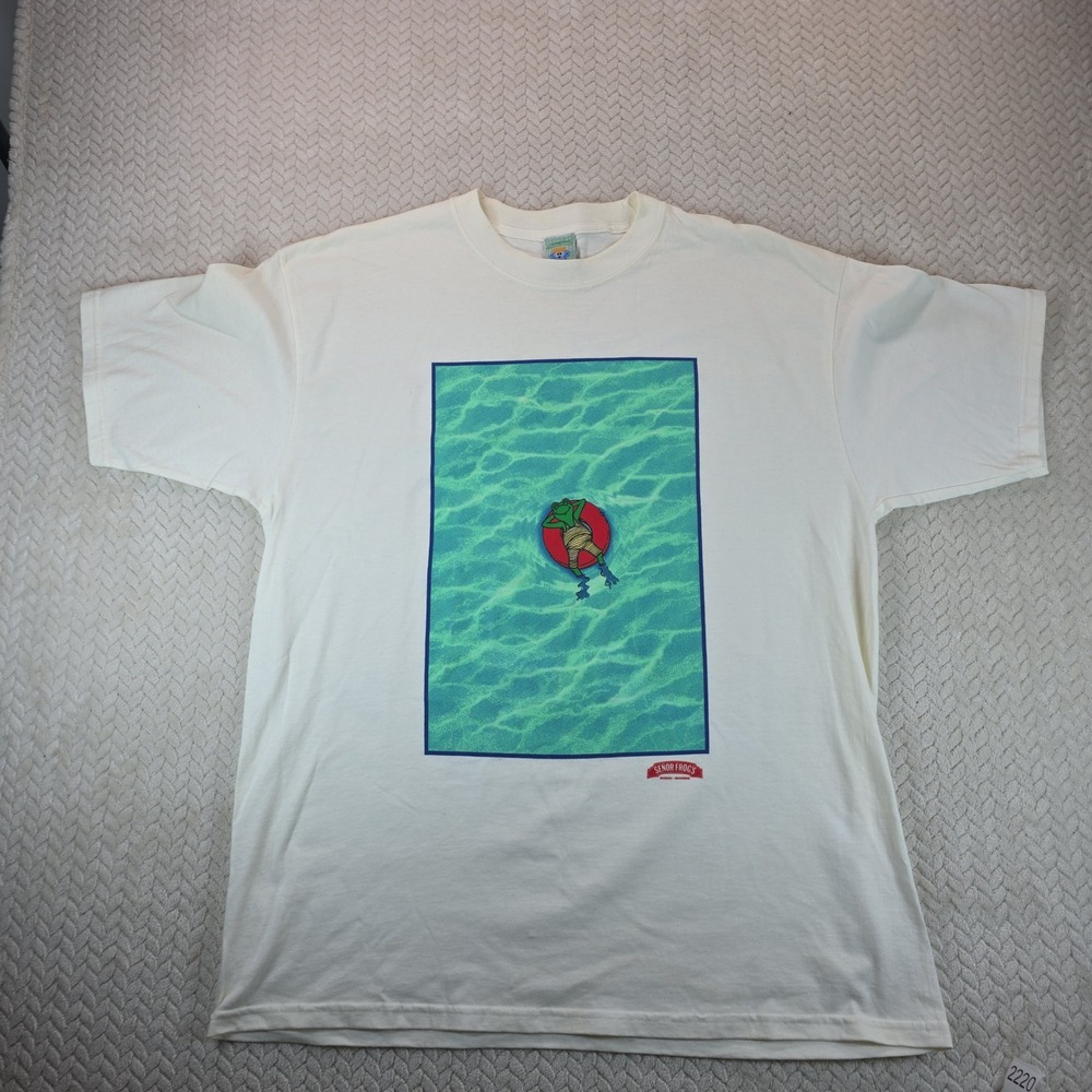 VTG Senor Frog's Store Promo Float Big Graphic T-Shirt Size XL Bahamas